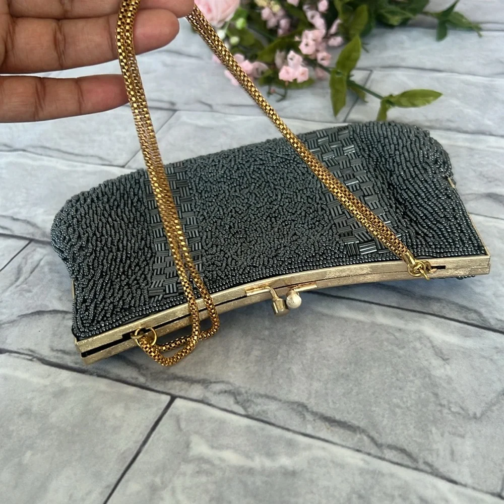VINTAGE WALBORG hand beaded mini bag